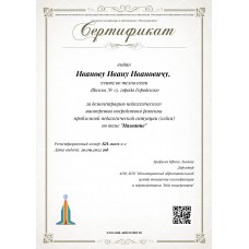 Сертификат о решении профессионального кейса по теме