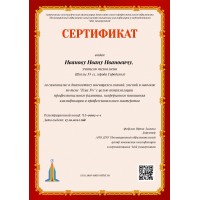 Сертификат о подготовке по профессиональной теме, ..